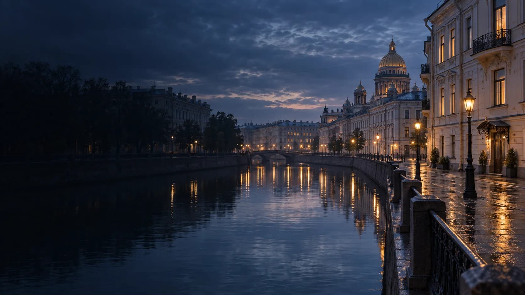 Тёплый свет и атмосфера Петербурга — иллюстрация